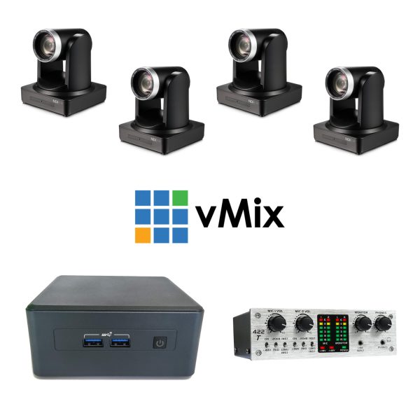 PTZCam CamKit4 NDI - Four PTZ Cameras with vMix Mini Switcher - Image 1