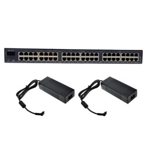 PoE Texas AT-8-56v120w Gigabit 8 Port Active 802.3at Power Over Ethernet Injector with 56 Volt 120 Watt Power Supply 