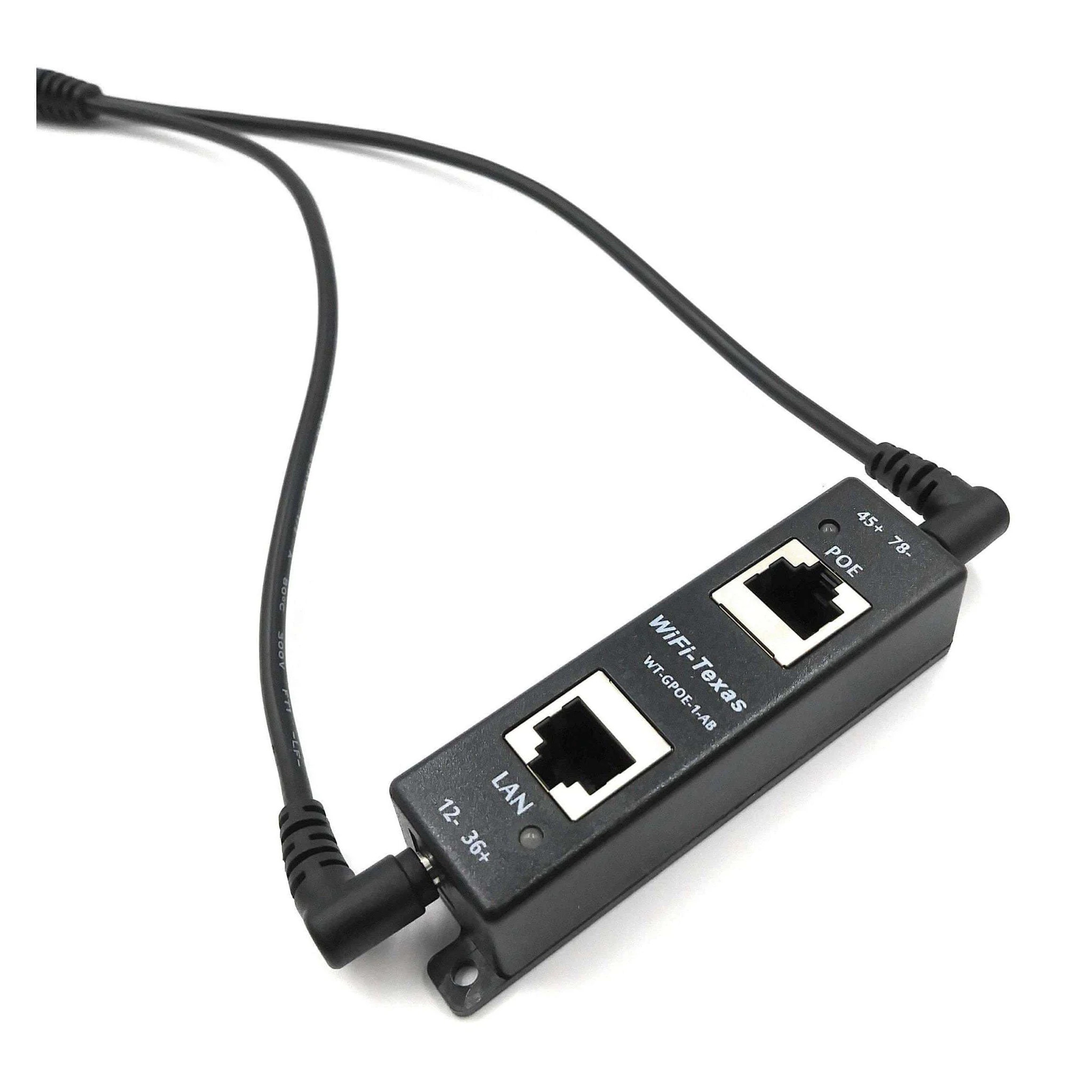 Single Port Gigabit Mode A/B PoE Injector with 48V 60W Power Supply and  2.1mm Y-Cable - US BROADCAST