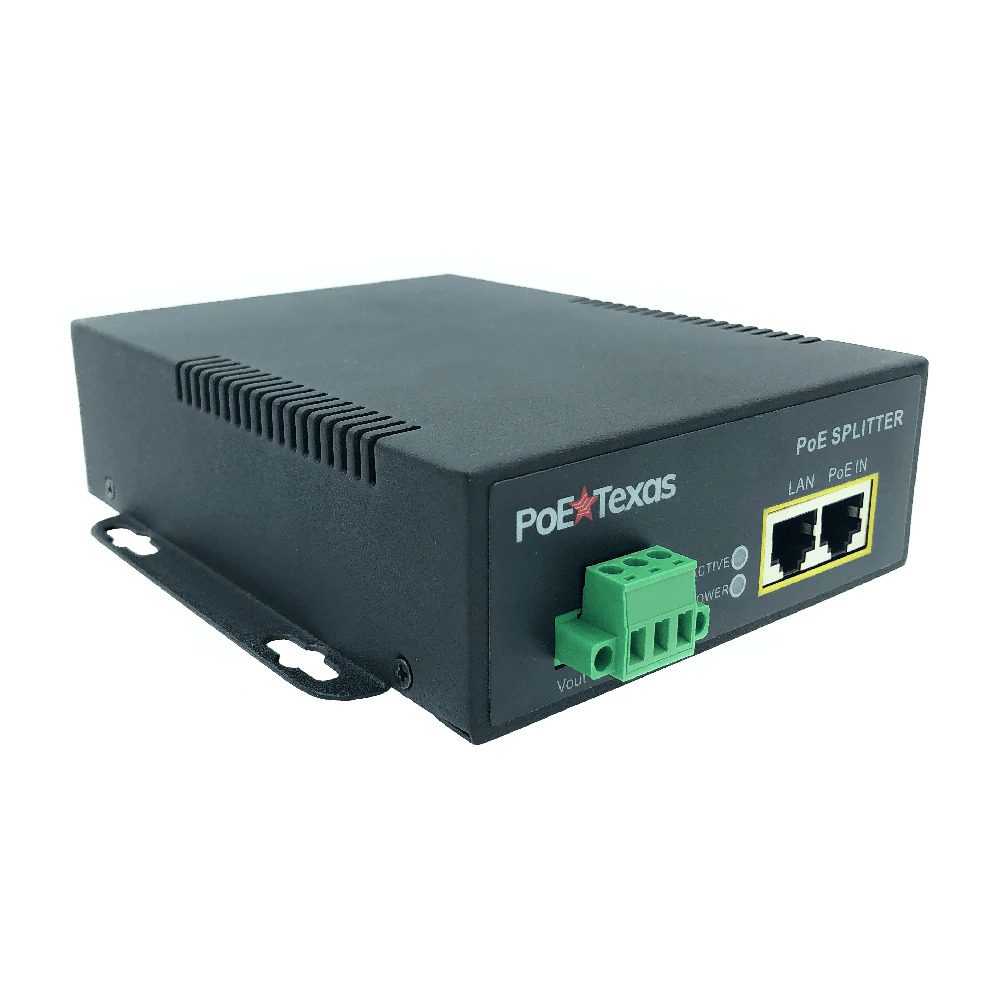802.3 PoE++ to 12V Splitter with 55W Output - US BROADCAST