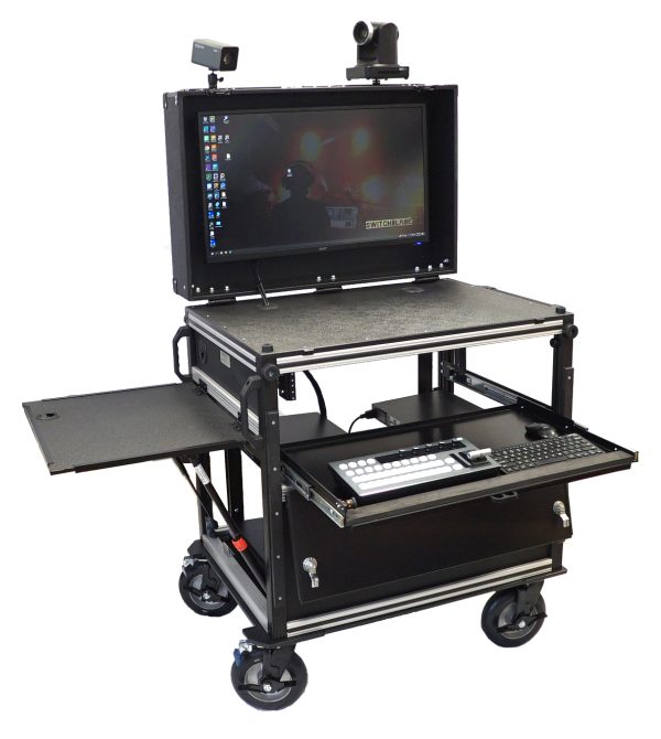 Mobil cart bundle left iso Switchblade MPC (Mobile Production Cart) Tier 1 Bundle with vMix 4K 4-input SDI Switcher - Image 1