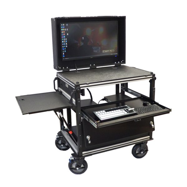Mobil cart bundle left iso Switchblade MPC (Mobile Production Cart) Tier 4 Bundle with vMix Pro 24-input SDI Switcher - Image 1