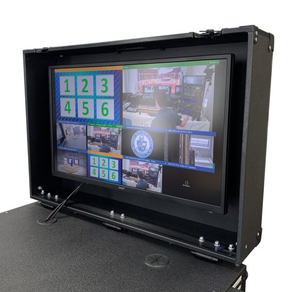 cart monitor lid open right Switchblade MPC (Mobile Production Cart) Tier 1 Bundle with vMix 4K 4-input SDI Switcher - Image 4