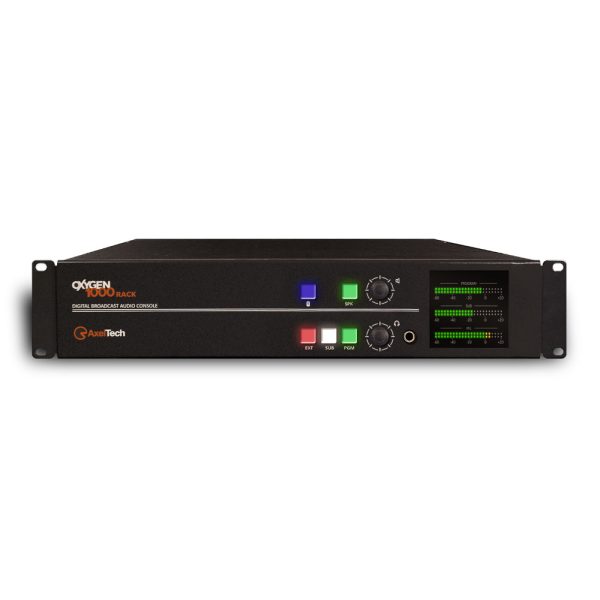 AxelTech Oxygen 1000 Rack Front 1000px Square Axel Technology Oxygen 1000 Rack - 2U Broadcast Audio Console - Image 2