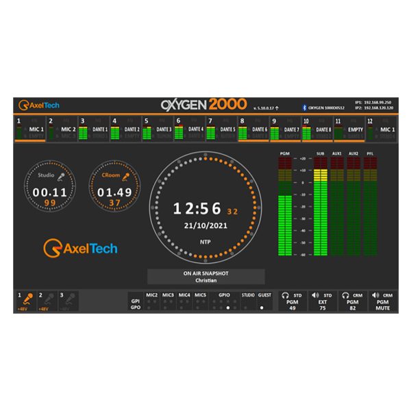 AxelTech Oxygen 2000 HDMI 1000px Square Axel Technology Oxygen 2000 Broadcast Audio Console, 5 Mic Inputs & Bluetooth - Image 5