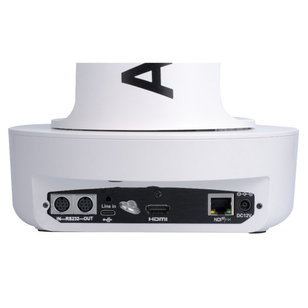 PTZ4K-NDI-X30 Back Panel White 1000px AIDA Imaging Broadcast/Conference NDI®|HX 4K NDI/IP/HDMI PTZ Camera 30X Zoom (White) - Image 4