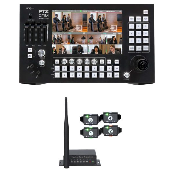 PTZCam Switch N8 bundle with 4-light wireless tally - Image 1