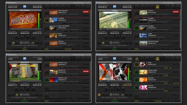 AxelTech-YouPlay-4ch-GUI Axel YouPlay Server 4-Channel Studio Playout and Ingest System with 8TB SSD Storage - Image 2