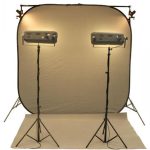 Reflecmedia 7'x7' ChromaFlex All-In-One Studio Kit with Medium Dual LiteRing
