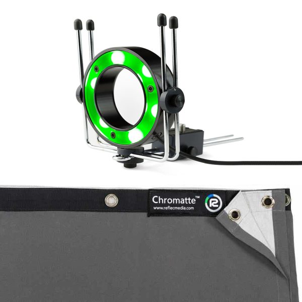 MicroLite-Deskshoot-Lite-Bundle-RM4511 Reflecmedia 8'x8' Deskshoot Lite Chromatte Backdrop with Green MicroLite - Image 1