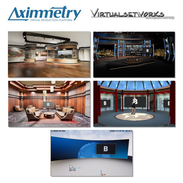 Virtual set pack VirtualSetWorks - Five 3D Virtual Sets for Aximmetry and Unreal Engine - Image 1