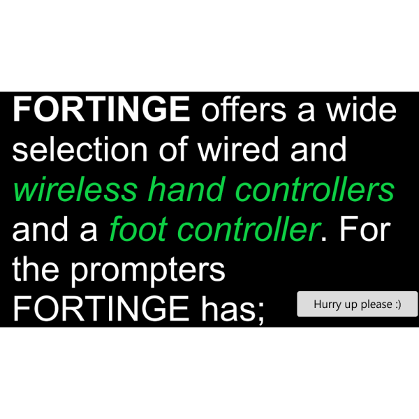 ForPrompt prompter view with text edits Fortinge ForPrompt Pro+MOS to ForPrompt Studio News Software Upgrade - Image 3