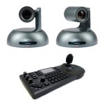2 Camera Controller Bundle with Two (2) AIDA Imaging PTZ-NDI3-X20B (Black) 120FPS AI Auto-tracking Cameras and NDI PTZ Controller
