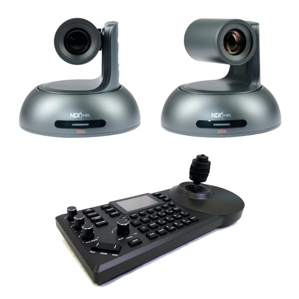 USBD-2PTZNDI3X20B-VNDI 2 Camera Controller Bundle with Two (2) AIDA Imaging PTZ-NDI3-X20B (Black) 120FPS AI Auto-tracking Cameras and NDI PTZ Controller - Image 1