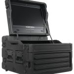 Switchblade GoRack 422 - Portable Broadcasting 4U Rack Case with 21.5-inch Monitor and Control Panel Workspace