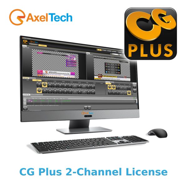 CG Plus main image with monitor Axel CG Plus Broadcast Graphics Software - 2-Channel License - Image 1