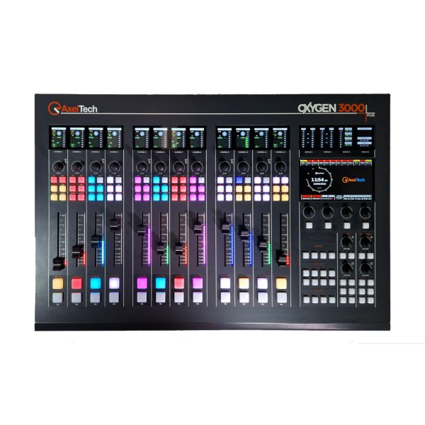 Axel Oxygen 3000 Plus Digital Broadcast 12 Fader Audio Console with Two Audio Interface Cards and 16 Channel Dante Interface - Image 2