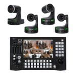 PTZCam Switch N8 Bundle with Four (4) 20X Zoom NDI|HX2 PTZ Cameras