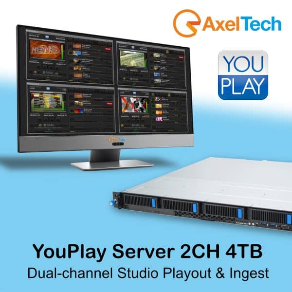 Switchblade LPU1U Axel YouPlay 4CH Studio Playout & Ingest Server Axel YouPlay Server 2-Channel Studio Playout and Ingest System with 4TB SSD Storage - Image 1